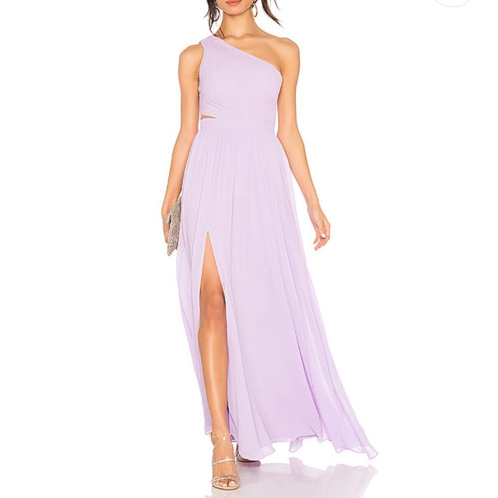 NBD Australis Lilac One Shoulder Cut Out Gown